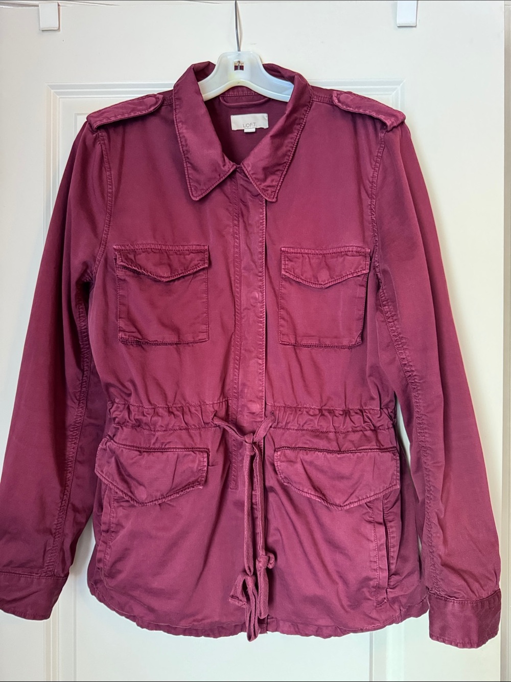 LOFT Utility Jacket in Deep Berry